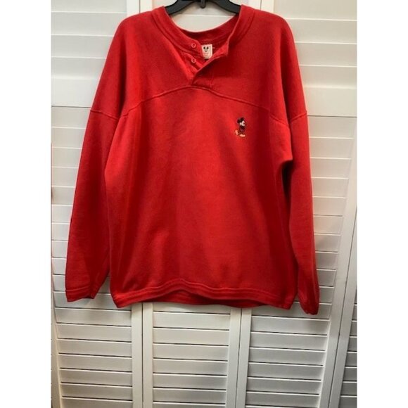 Vintage Disney Red Mickey Mouse Pullover Sweatshirt XX-Large  Embroidered Design - Picture 1 of 4